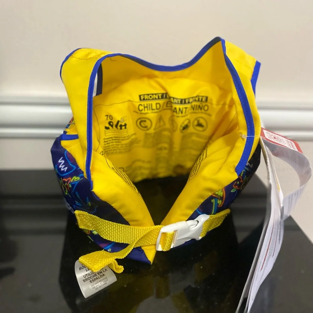 Kids Yellow & Blue Swim Vest with Safety Buckle